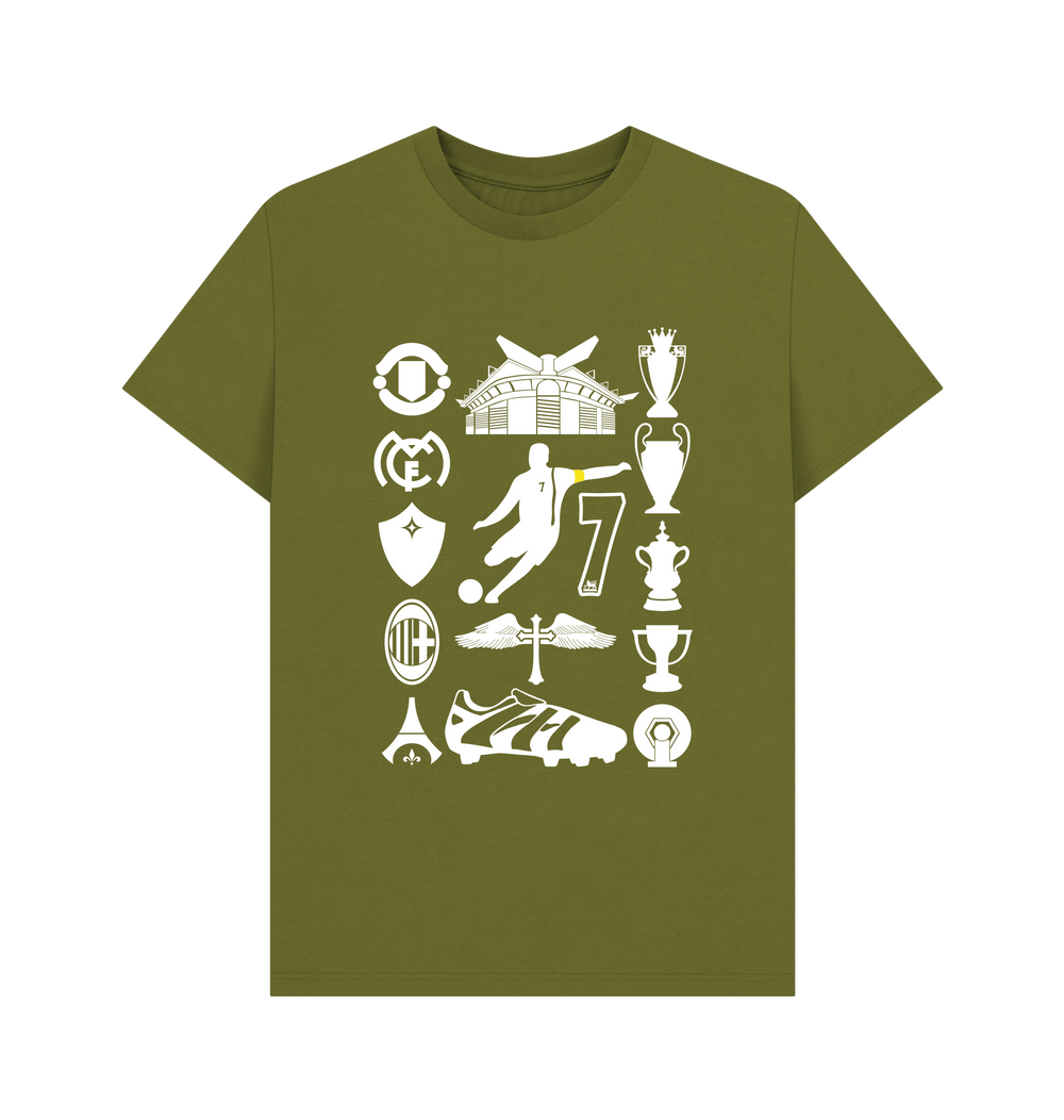 Moss Green Printed T-shirt Front