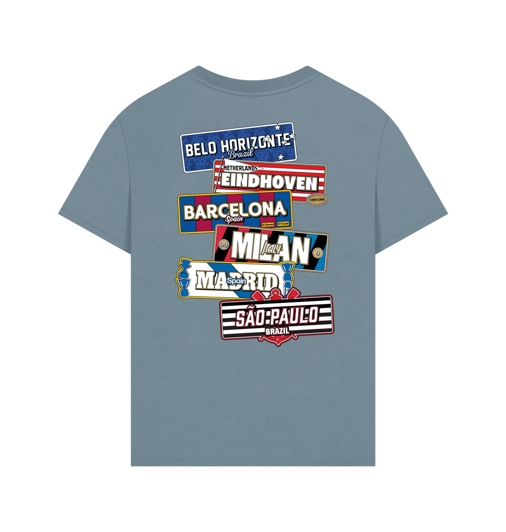 Stone Blue Printed T-shirt Back