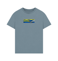 Stone Blue Printed T-shirt Front