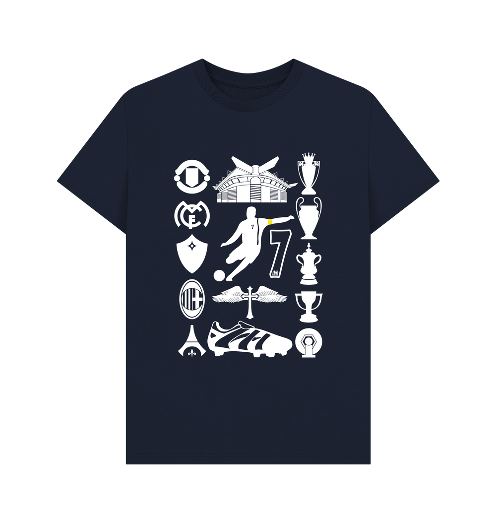 Navy Blue Printed T-shirt Front
