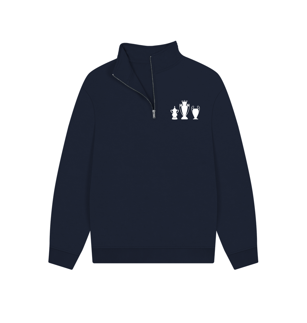 Navy Printed Sweater Front