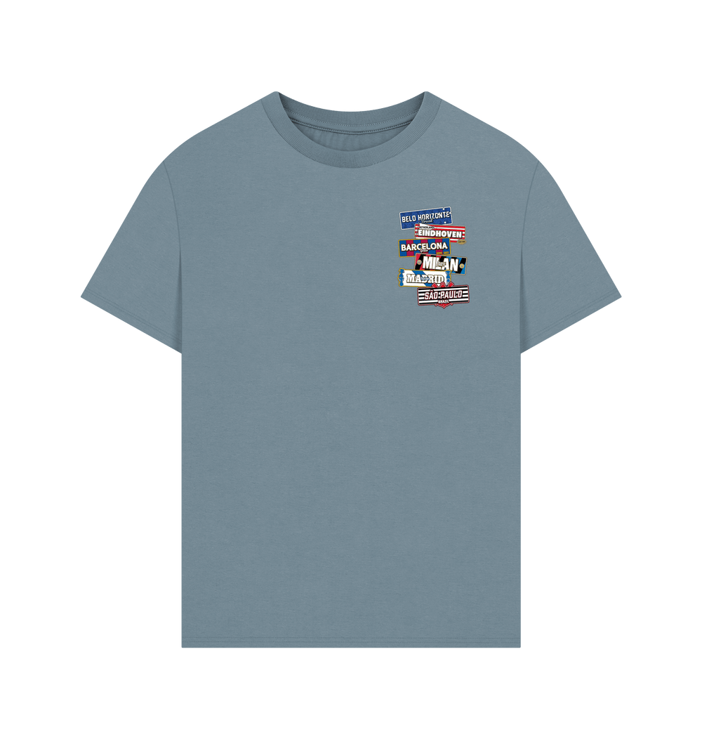Stone Blue Printed T-shirt Front